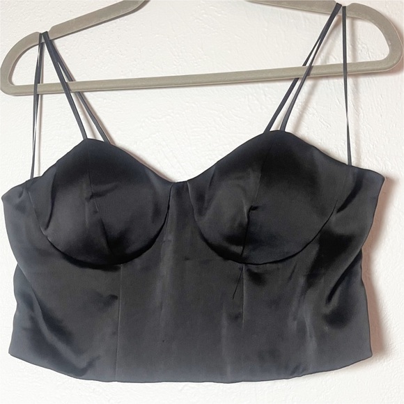 Sincerly Jules Tops - Sincerely Jules black y2k goth faux silk bustier corset crop top size large